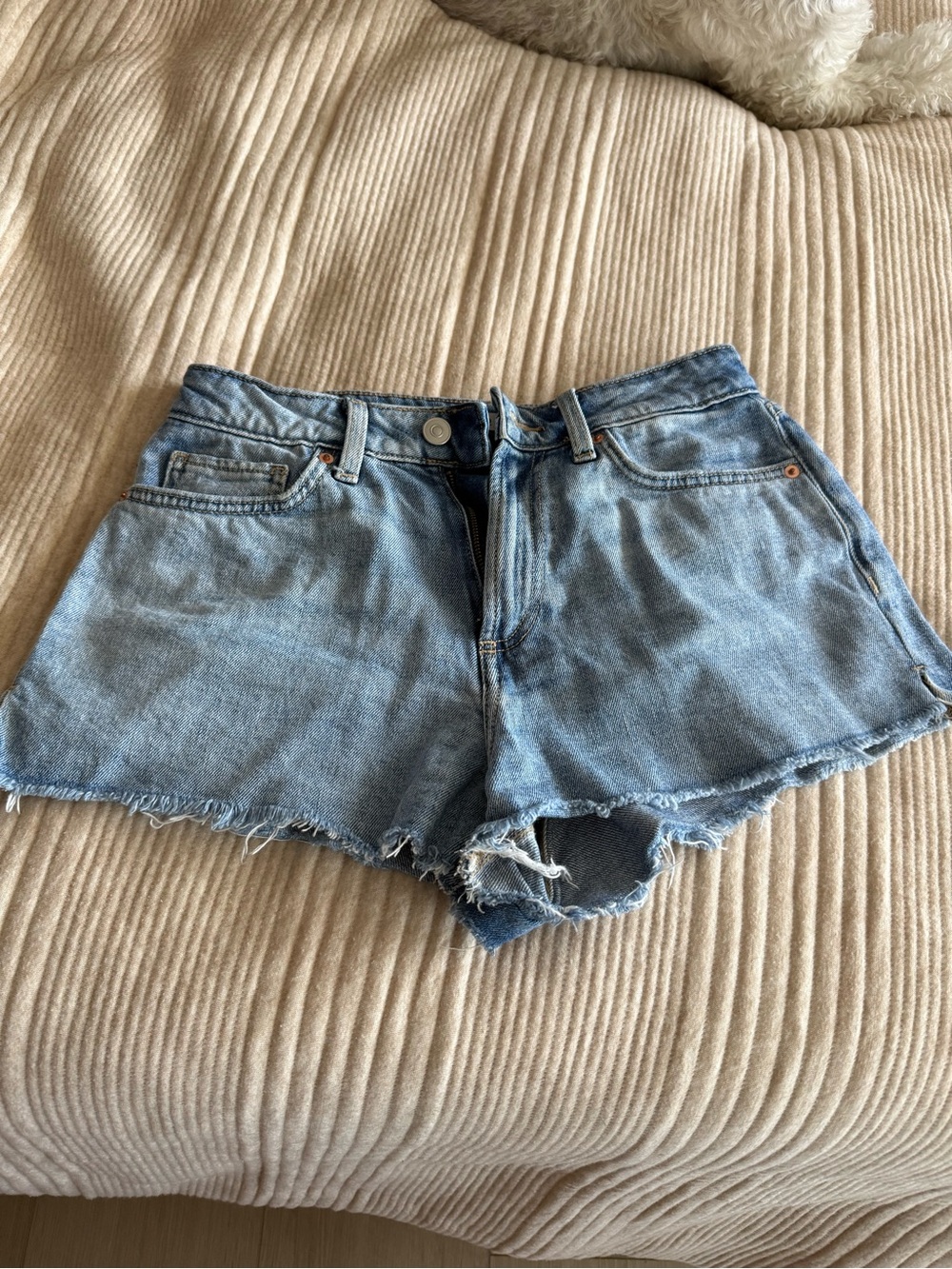 bp Light Blue High-Rise Denim Cutoff Shorts